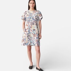 COS Printed Draped-Sleeved Short Sleeved Midi Dress Sz 8